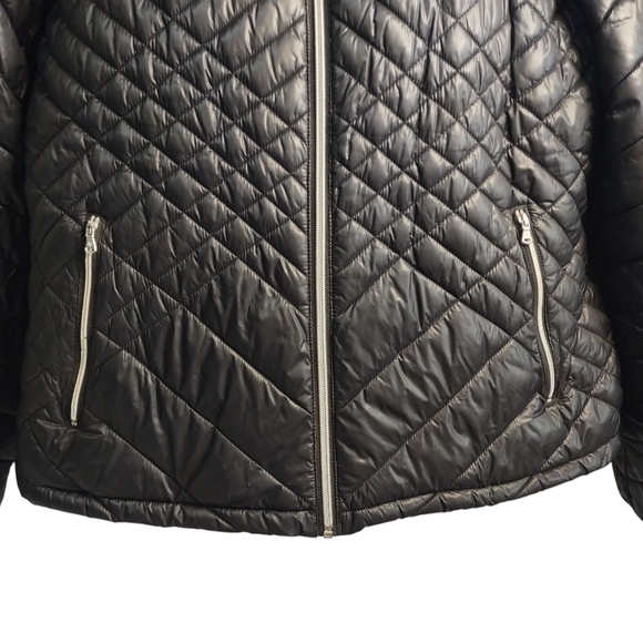 Tek Gear Jacket Women's Black Puffer Quilted Zip Up Light Weight Size XL - Picture 4 of 9